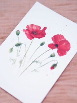 Premium Postkarte "Mohnblume"